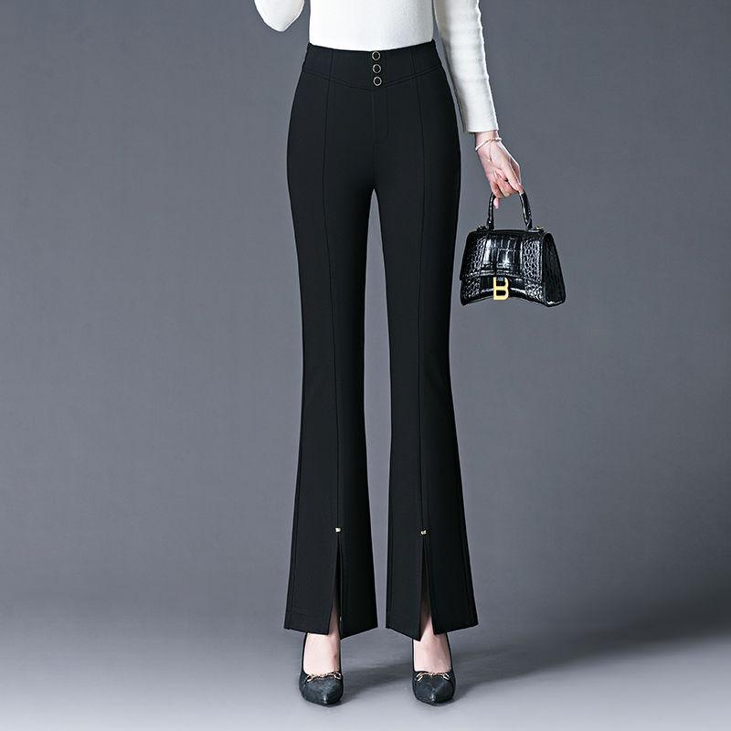 Mikro Schlaghose Frühling Freizeithose Neu Hochtailliert Slim Fit Schlankmachend Elastisch Lässige Schlaghose