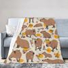Capybaras Blanket Capybara Gift Party Decorations Plush Blanket for Bedroom Couch Sofa Kids Adults All Seasons