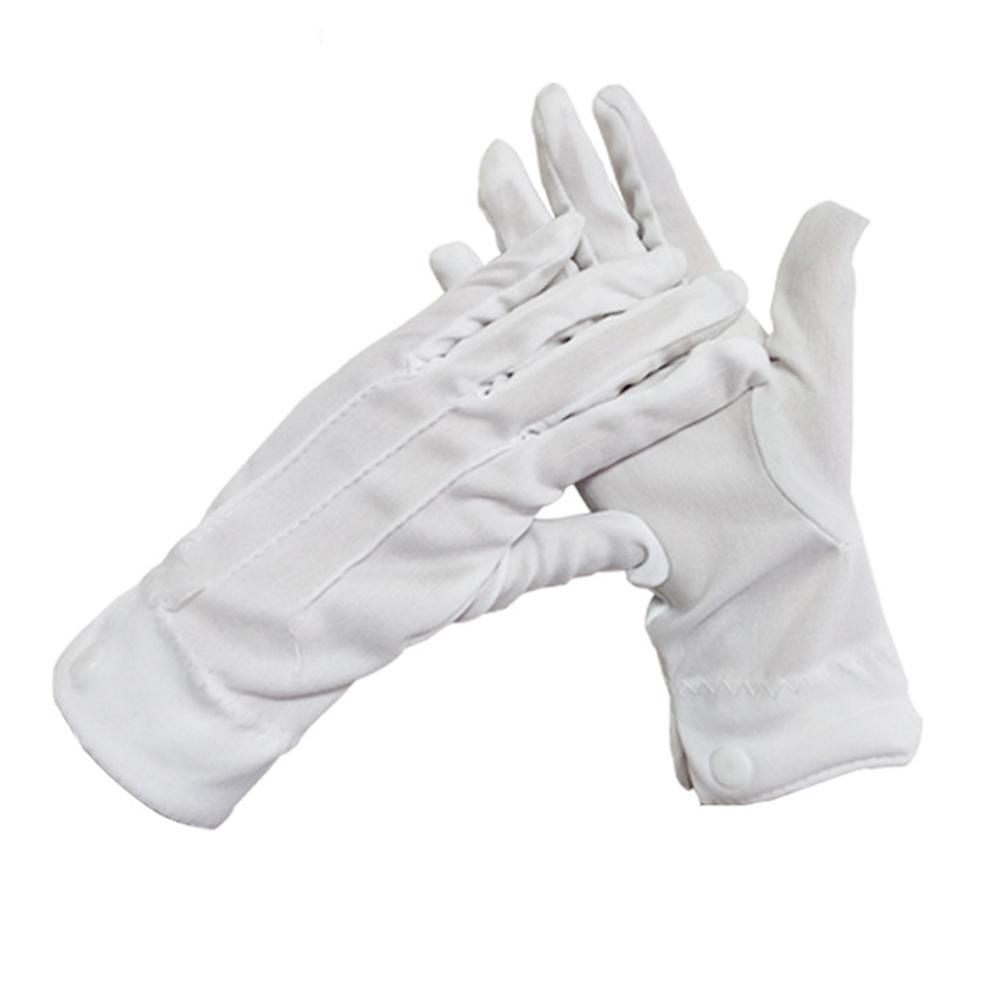 1 Pair Adult White Formal Gloves For Driving Security Performance Men Tuxedo Guard Parade Santa Inspection Dress Costume Prop