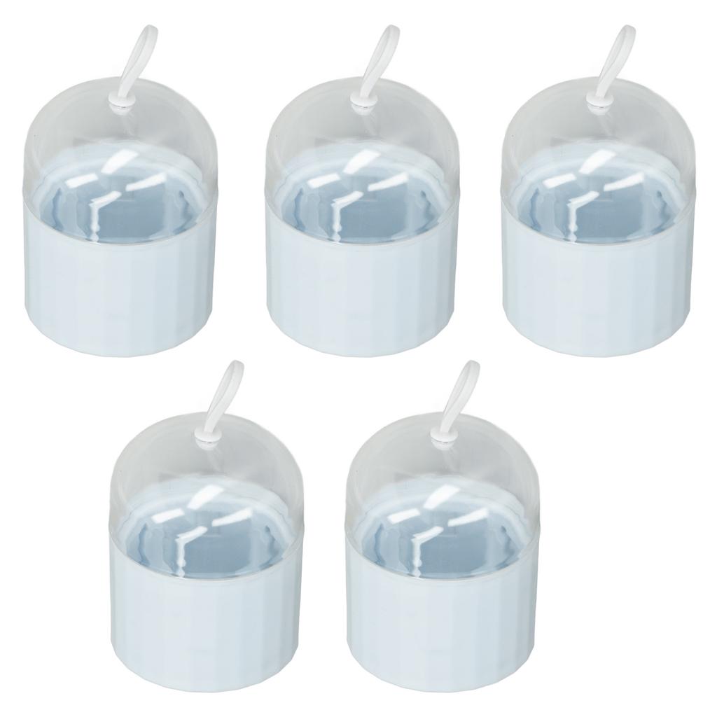 5pcs Beauty Egg Holder Dust Proof Transparent Cover Removable Hollow Rack Hanging Makeup Sponge Travel Case Blue