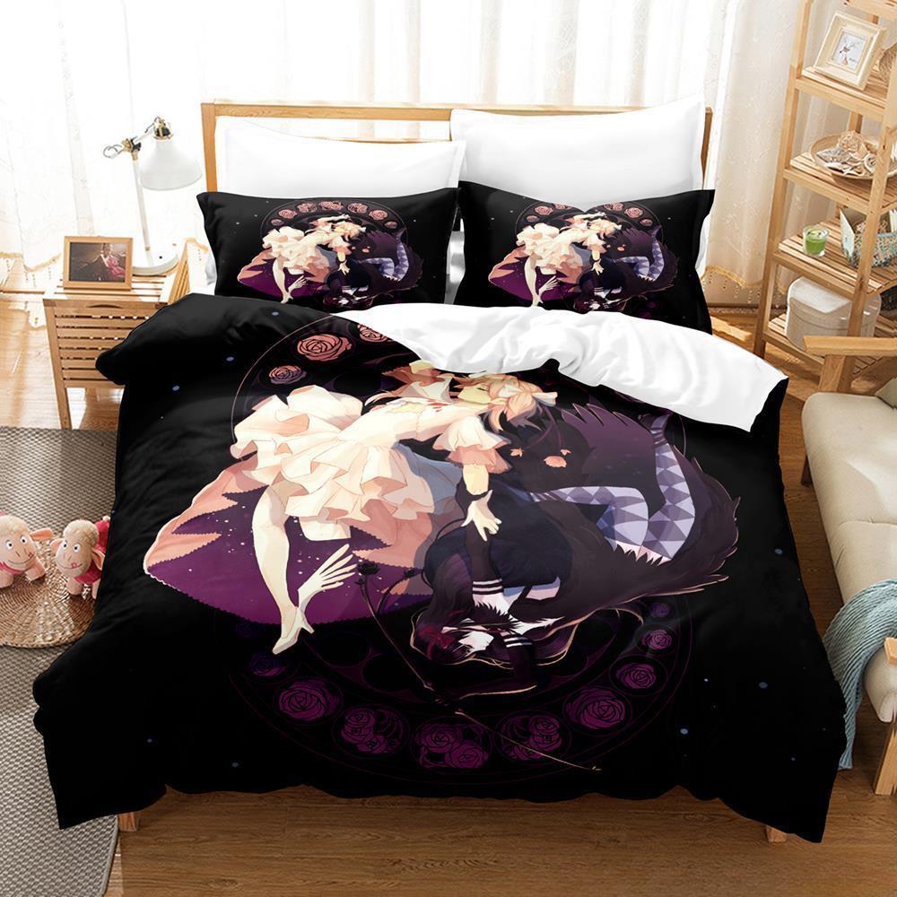 New 3D Kawaii Girl Anime Puella Magi Madoka Magica Bedding Set Cartoon Anime three-piece set Adult Kid Bedroom Duvet cover Sets