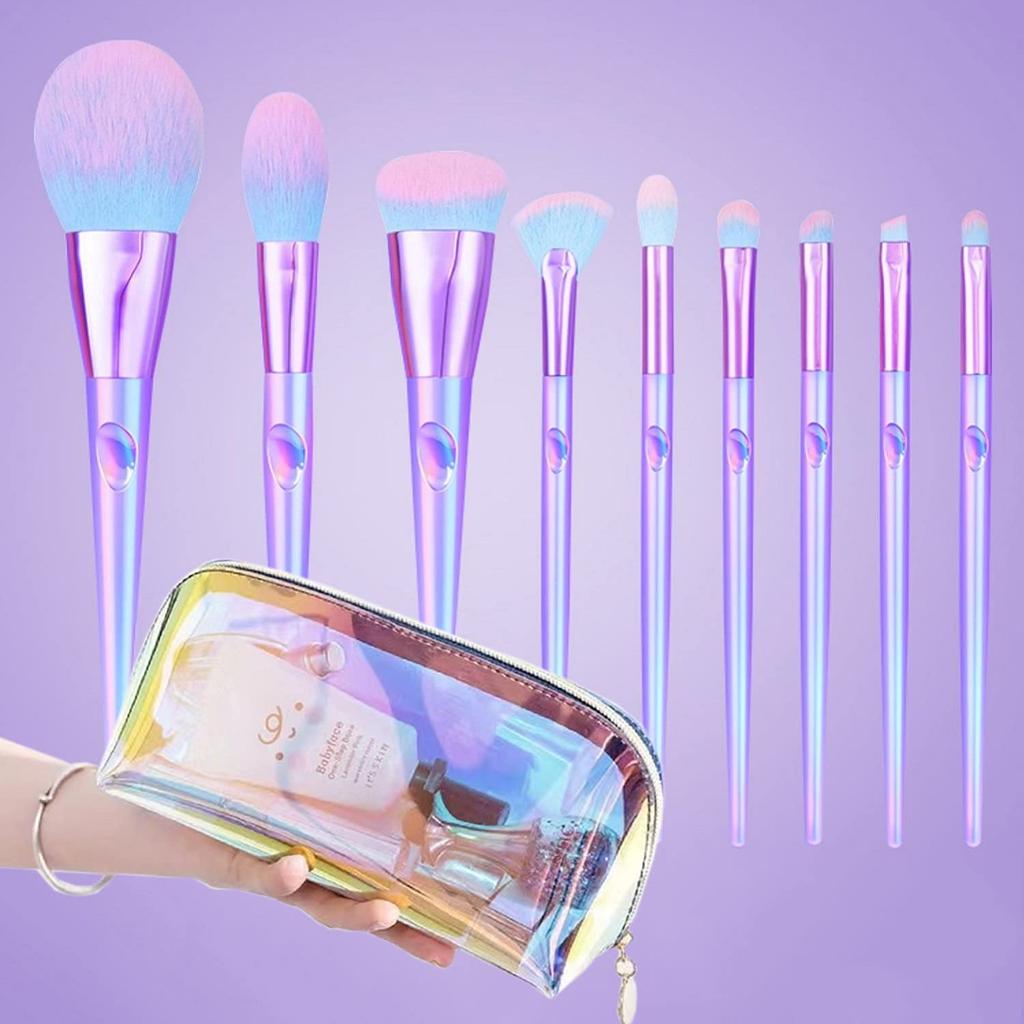 by Professional Makeup This set of 9 crystal glitter makeup brushes features a design and comes in a beautiful laser Suitable for sensitive they