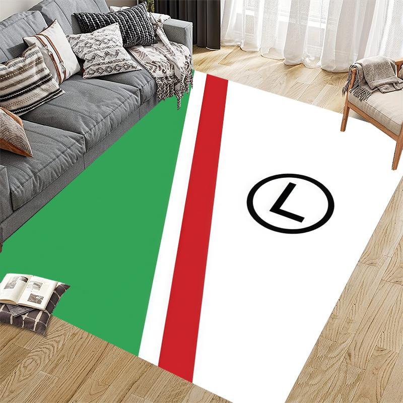 Legia Warsaw FC Home Sofa Decoration for Living Room & Bedroom, Non‑Slip Play Flannel Floor Mat for Game Room