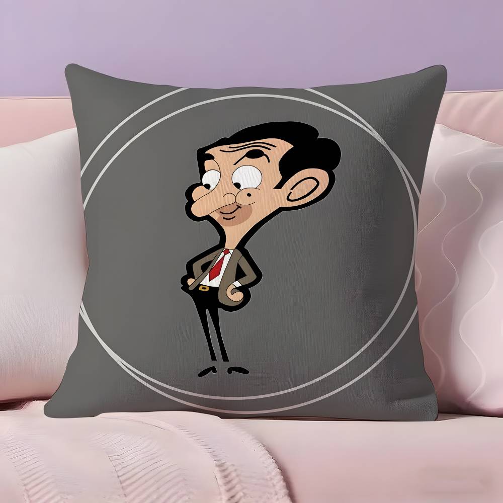 

M-Mr BeanS Cartoon Pillow Case Pillowcase Ultra Soft Skin Friendly Fabric Cloud Like Comfort & Concealed Zipper 12x12Inch