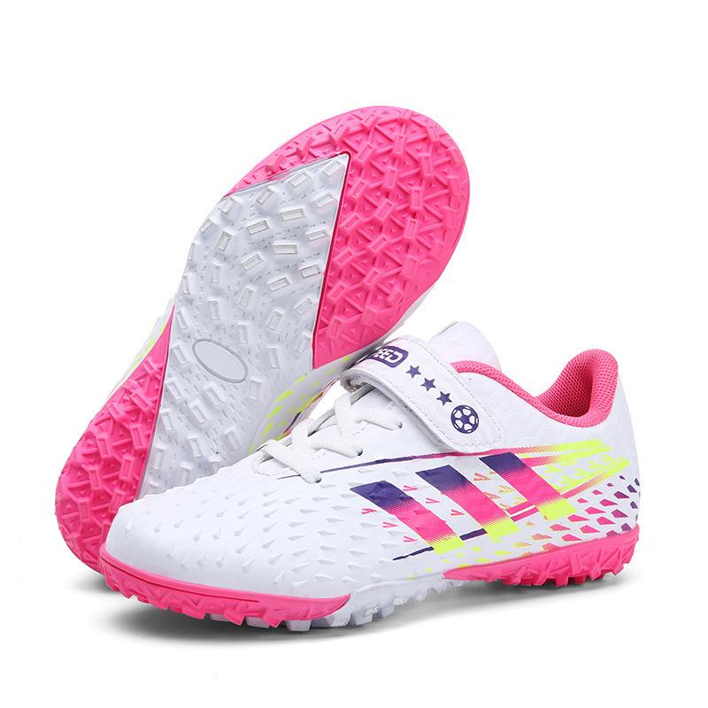 Children's football shoes Velcro sneakers leather foot broken nails tf long nails AG boys and girls primary school students training shoes