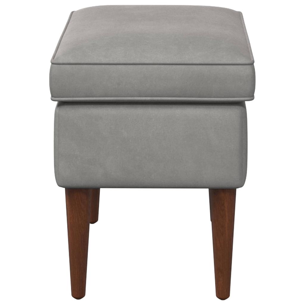 Footstool Light Grey 55 x 35 x 41 cm Velvet