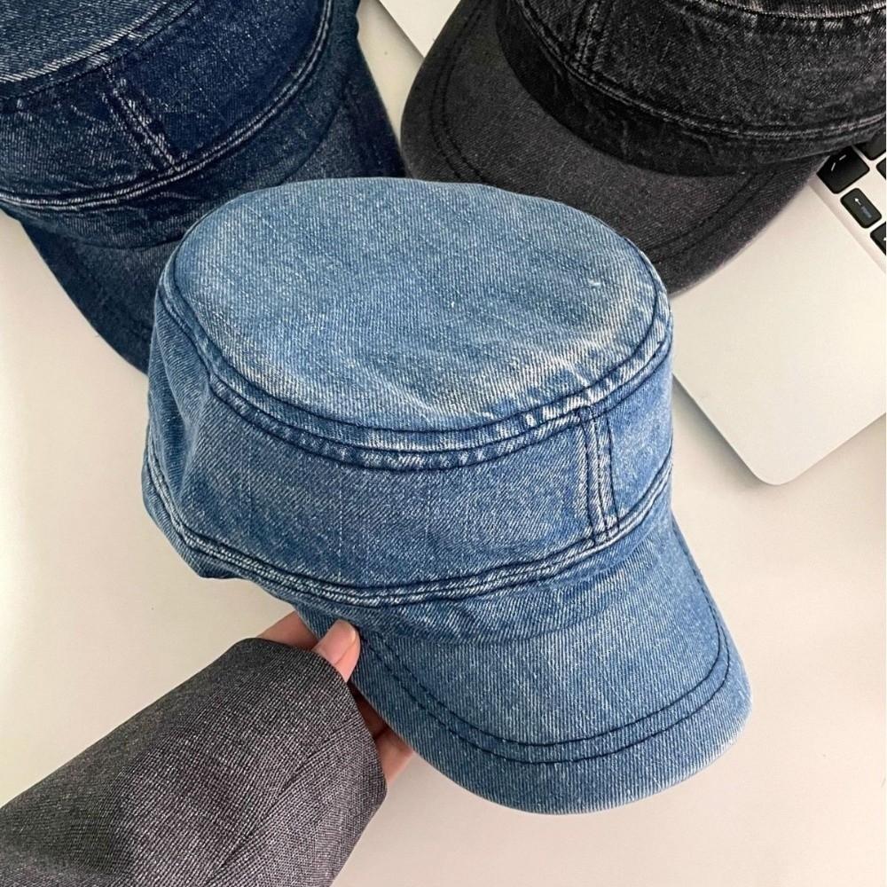 Demin Peaked Cap Vintage Cadet Cap Casual Baseball Hat  Men Women