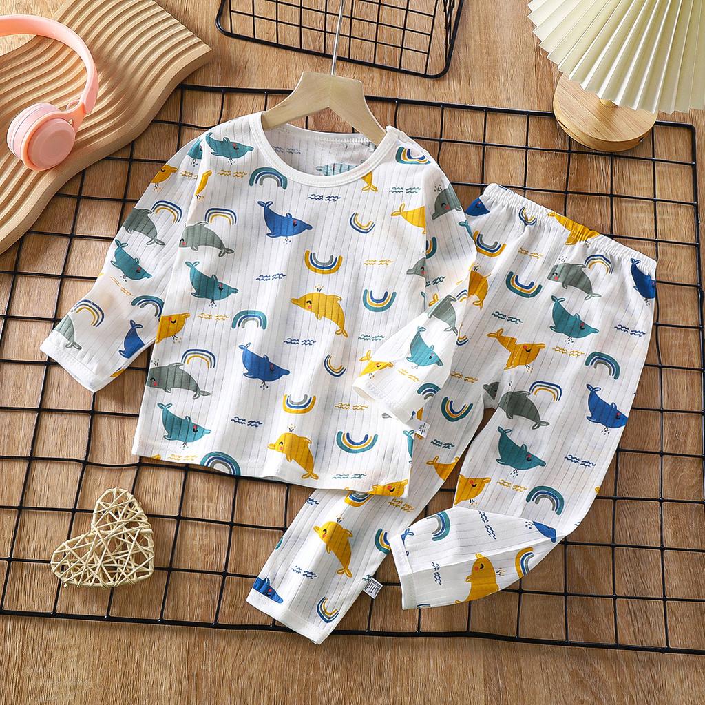 Children Sets Cotton Kids Clothes Long Sleeve Home  Sleepwear Children's Clothing Boy Girl Autumn Winter Tops Pants Suits