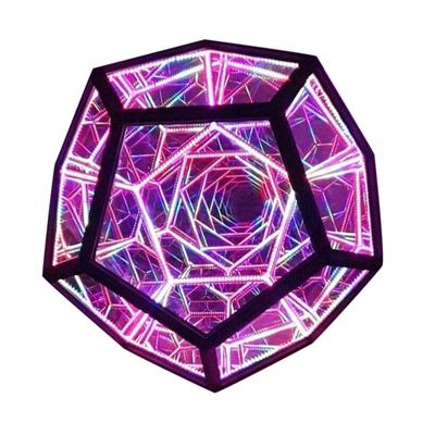 Night Light Creative And Cool Infinite Dodecahedron Color Art Light Kids Bedroom Led Projector Table Lamp