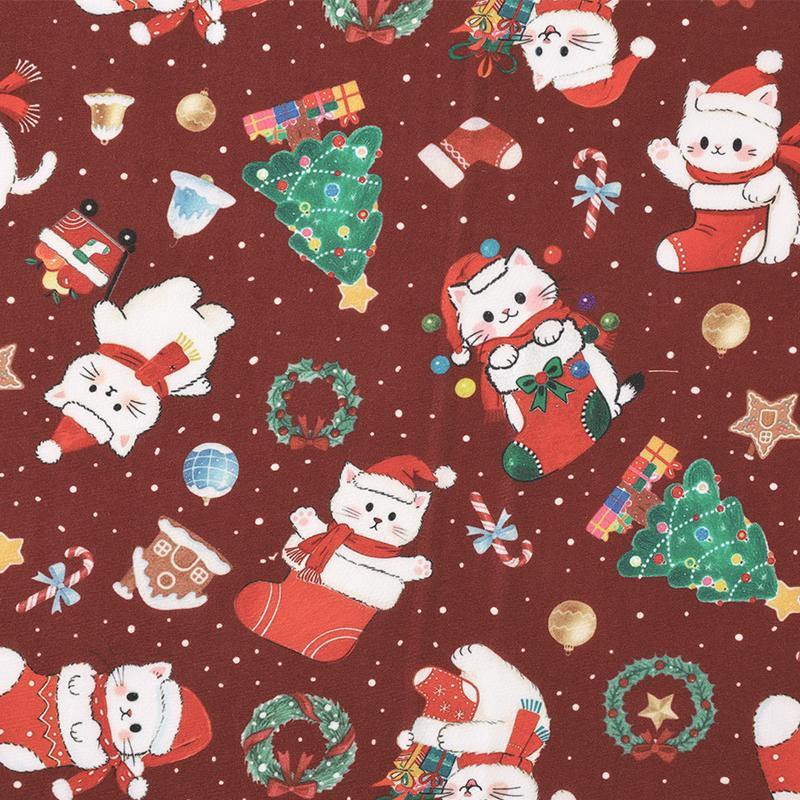0.5m/1m/5m Cartoon Christmas Snowman Printed Fabric for Sewing Sofa Cover Apron Curtain Tablecloths Christmas Decorative Fabrics