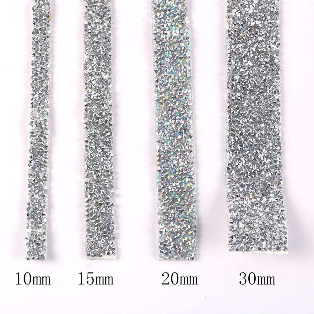 10mm Resin Rhinestone Ribbon Self Adhesive Diamond Ribbon Crystal Roll Glitter Resin Diamond Belt Bling For DIY Art Craft