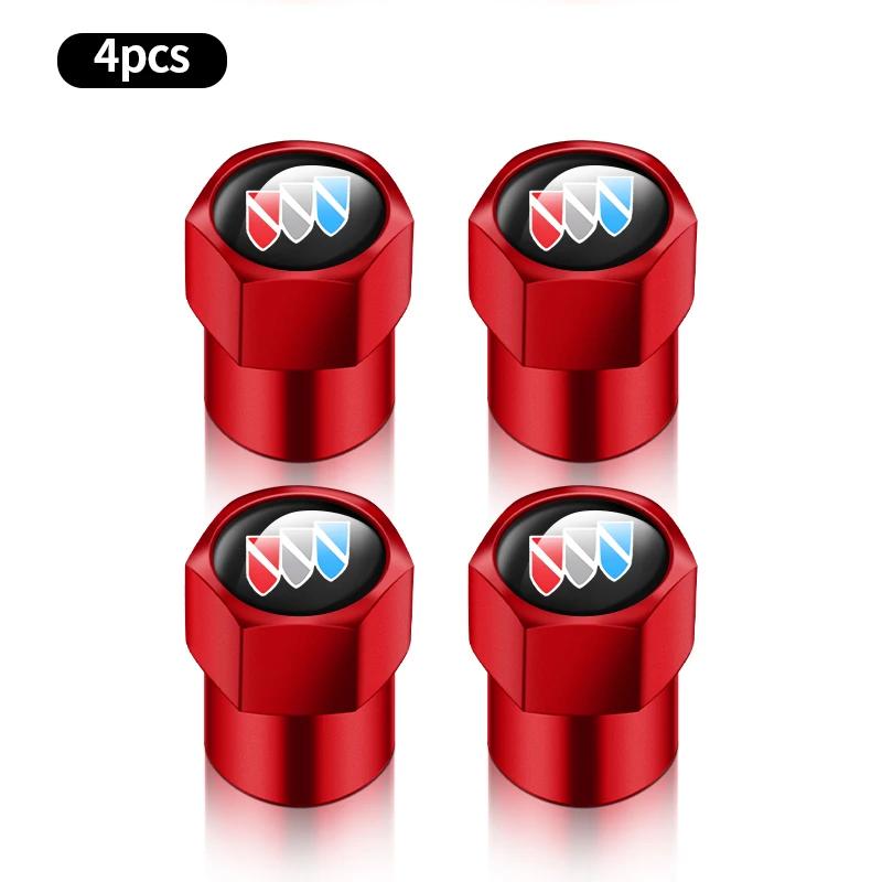 EHL2 4Pcs Car Tire Valve Caps Metal Styling Tyre Air Stems Cover For Buick Enclave Regal Lacrosse Encore Excelle Envision GL6 GL8 HRV