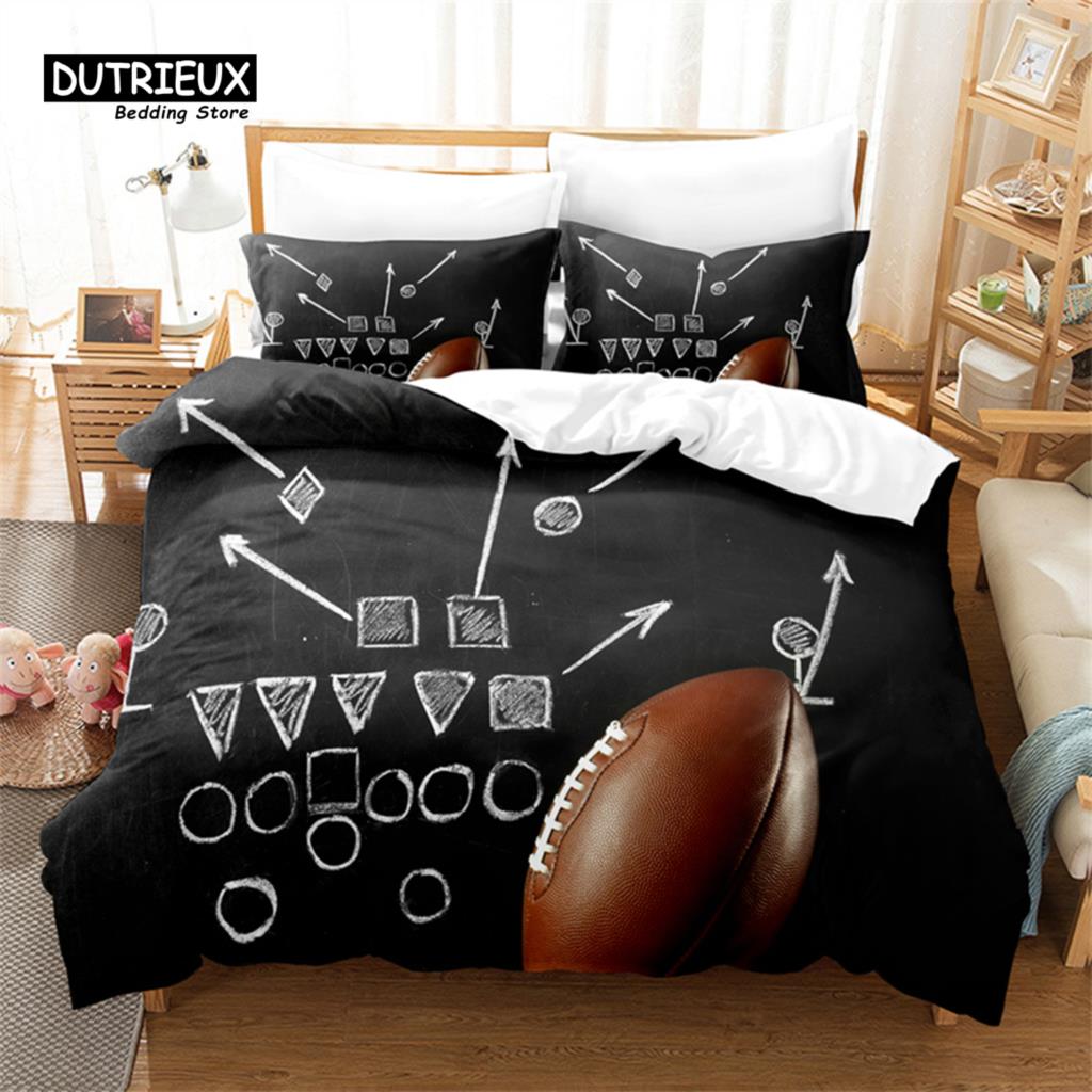 Baseball Bedding Set, 3Pcs Duvet Cover Set, Soft Comfortable Breathable Duvet Cover, For Bedroom Guest Room Decor