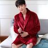 Cozy Coral Fleece Couple Pajamas Robe - Thick Warm Autumn Winter Bathrobe