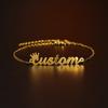 Atoztide Customized Name Crown Heart Bracelet Personalized Thick Chain for Women Stainless Steel Gold Color Bangle Jewelry
