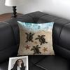 Sea Turtle Fashion Cushion Cover Natural Linen Organic Fabric Double-Sided Printing Sofa Home Decor Gift Pillow Case