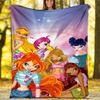 Winx Club printed throw blanket—lightweight,soft,warm;versatile blanket for all seasons—perfect as &air-conditioning throw,nap blanket