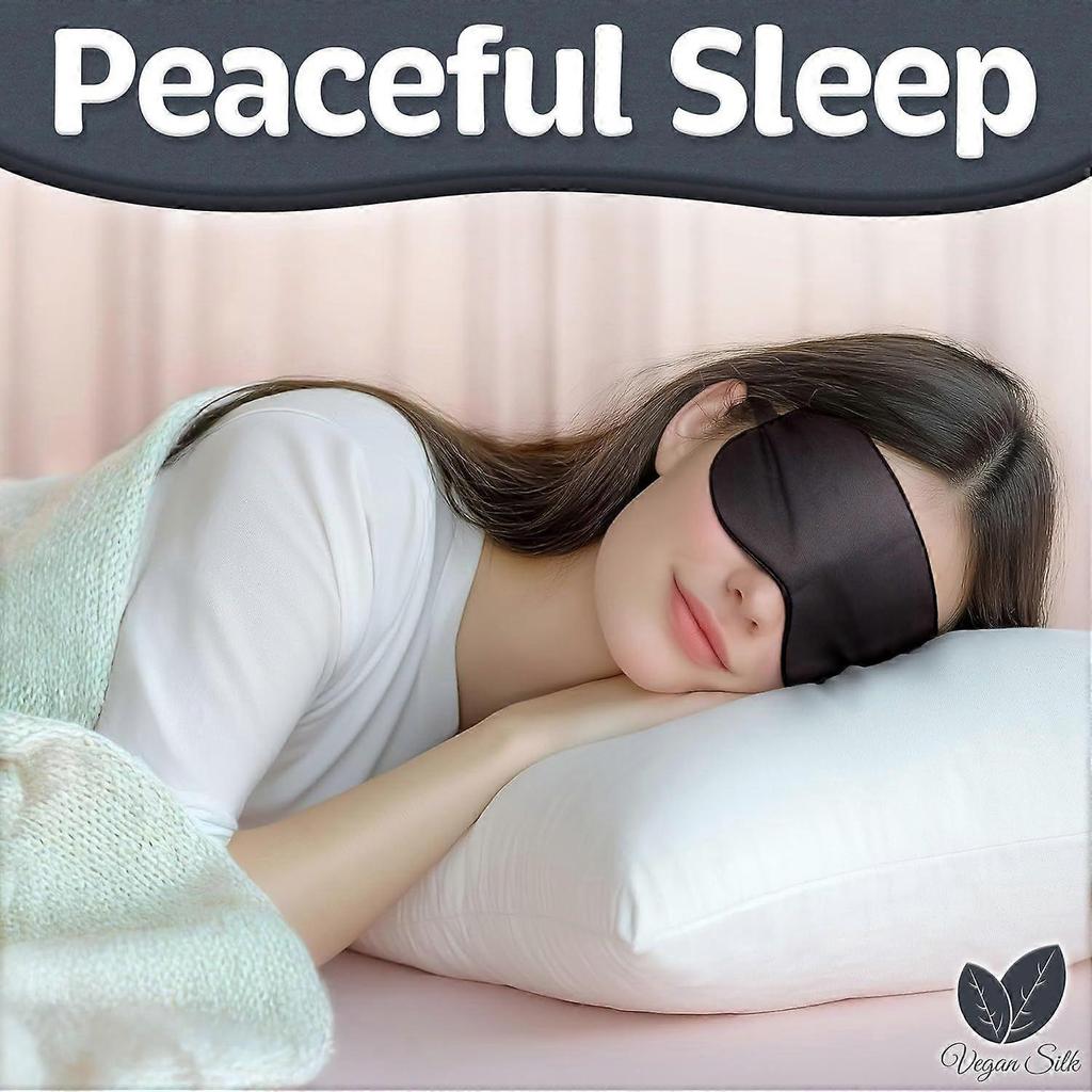 Sleep Mask - Black, 100% Tencel Derived from Natural Wood Pulp - Lightweight Eye Mask with Adjustable Strap - Blackout Blindfold for Women & Men - Co