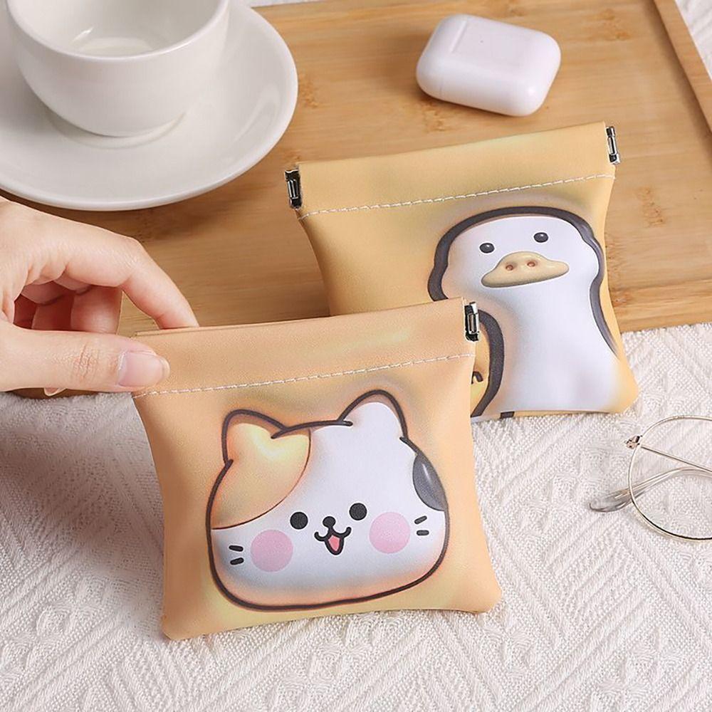 

Portable Lipstick Bag Cartoon Cat Earphone Bag New Cosmetic Organizer Pouch Women