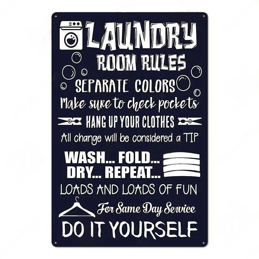 Laundry Vintage Metal Posters Tin Signs Decor Funny Metal Plaque Pin Up Girl Home Wall Art Painting