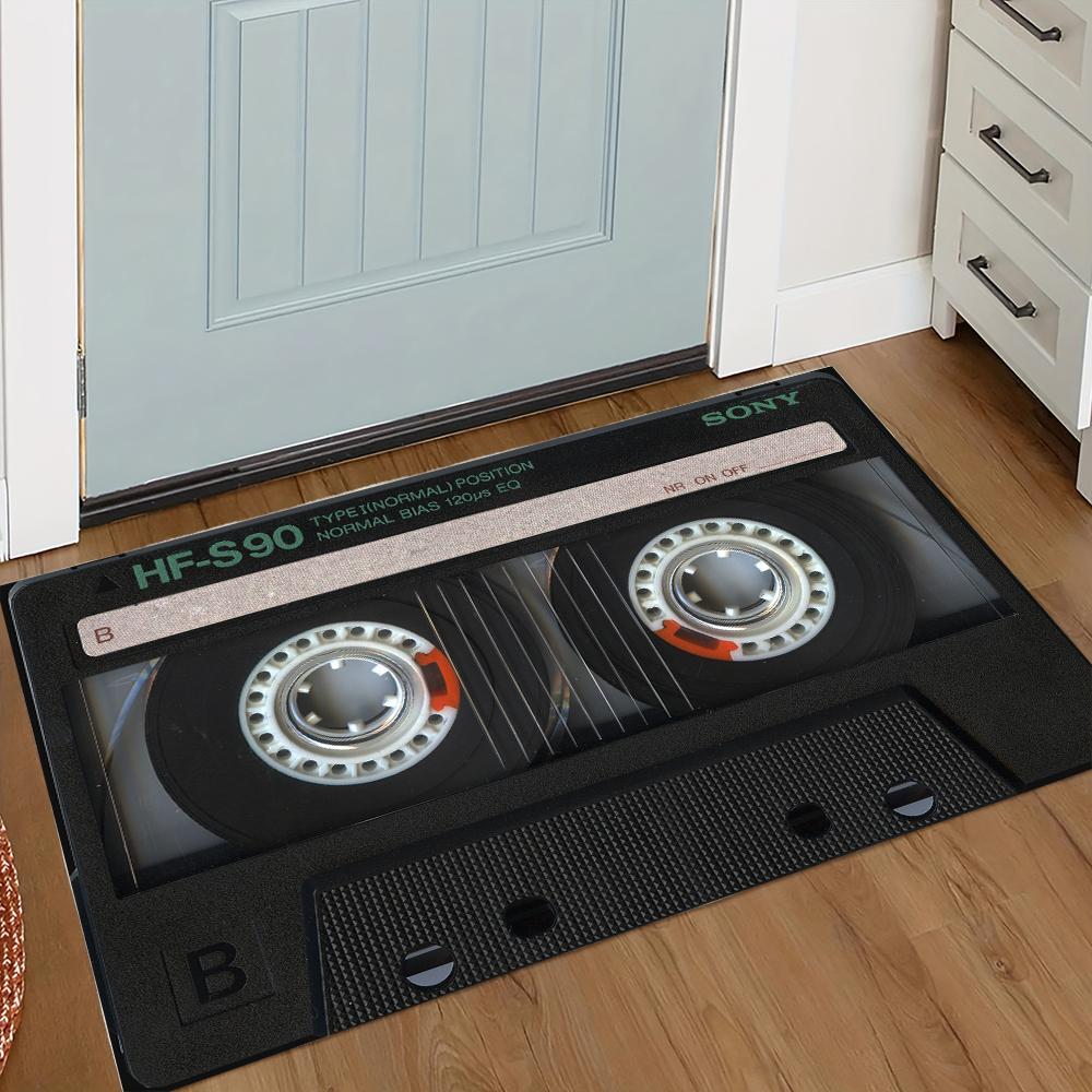 Domácí rohožka Retro kazetová páska Ložnice Koupelna Kuchyně Nastavitelná rohožka Odolná proti nečistotám Snadno se zdobí Domácí rohožka
