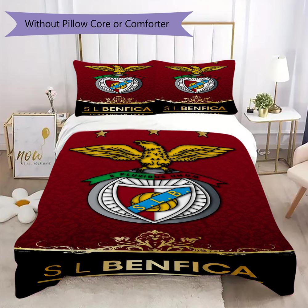 Cozy Benfica FC Style Pattern Bedding,Quilt Set Quilt Cover Pillowcase Home Birthday Gift (1*duvet Cover+2*pillowcase,without core)XSJT0917480