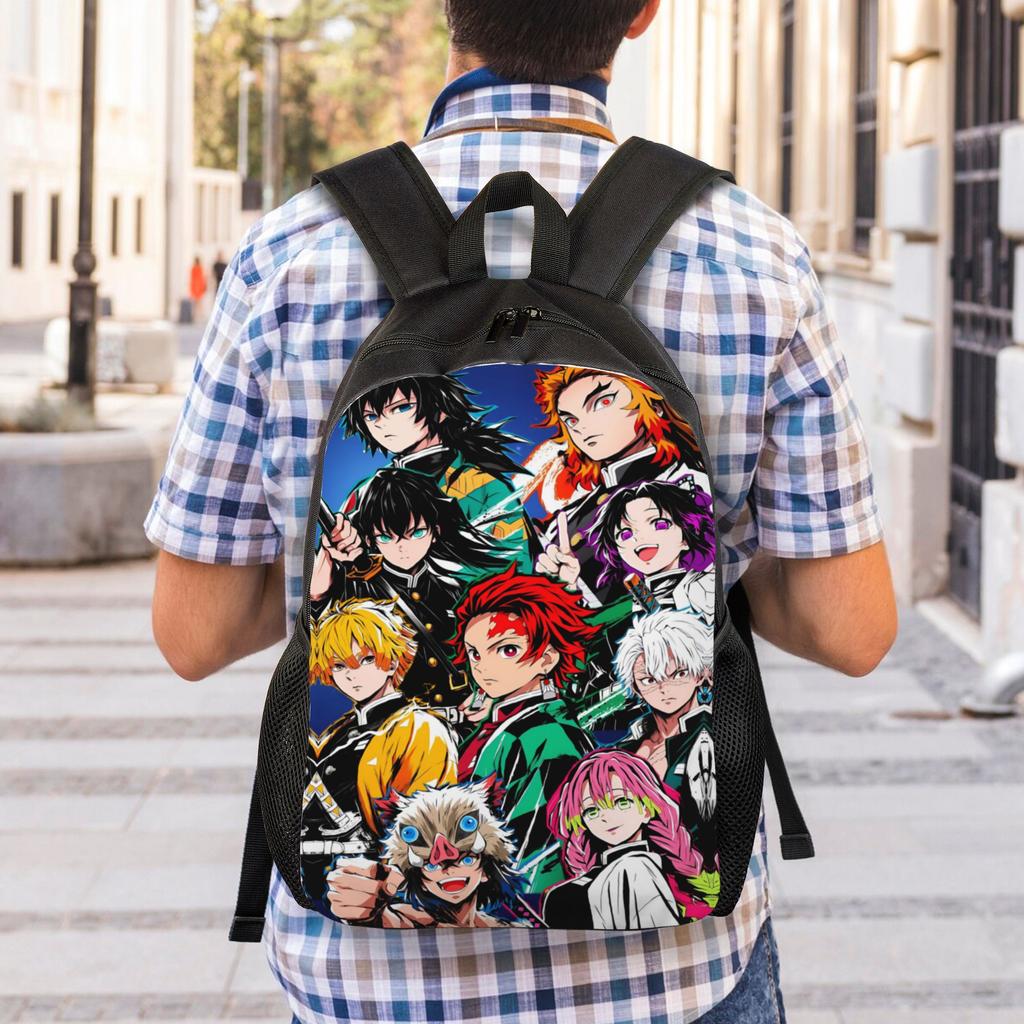 Demon Slayers Backpack for Men Women College School Student Bookbag Fits 15 Inch Laptop Tanjiro Nezudo Tomioka Giyu Agatsuma