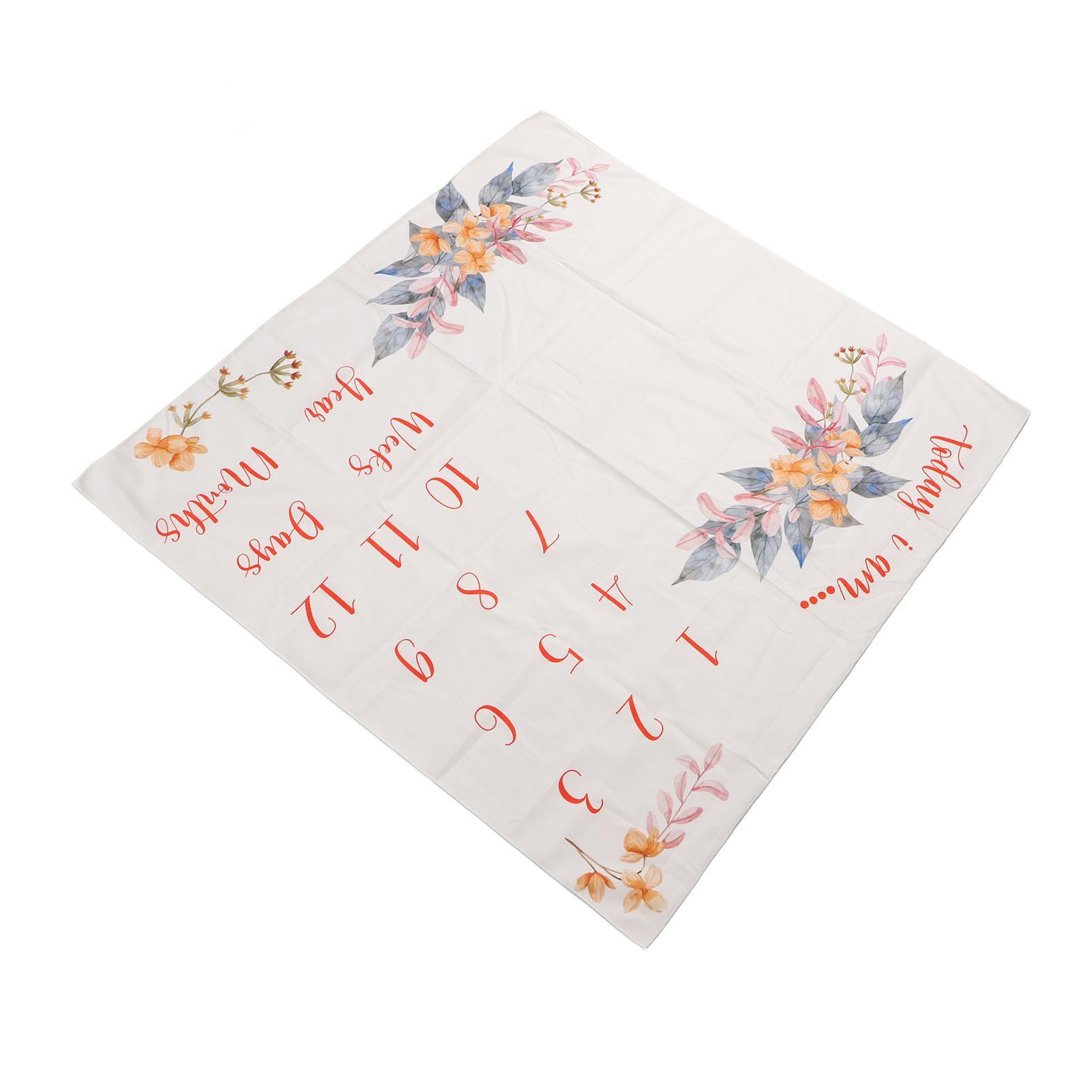 

Мягкое и удобное одеяло для младенцев Milestone, моющееся, с цветочным узором, одеяло на месяц для фотосъемки