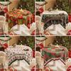 Christmas New Year Decor Round Tablecloth Waterproof Heat Resistant Washable Table Cover
