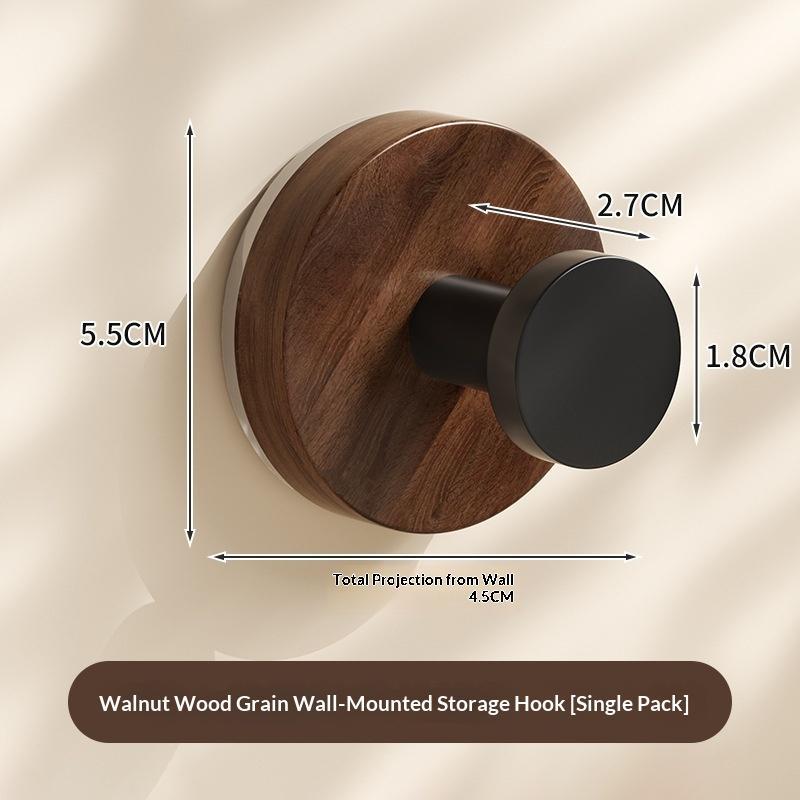 Wood Suction Cup Hooks Walnut Keys Decor Hook Door Back Clothes Towel Hanger Cabinet Drawers Handle Wall-Mounted Storage Rack