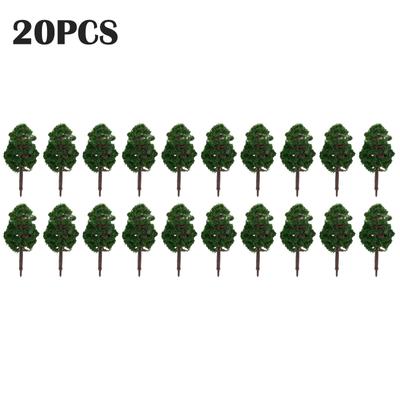 Garden Model Trees Miniature Plastic Decoration Supplies 20Pcs Railway