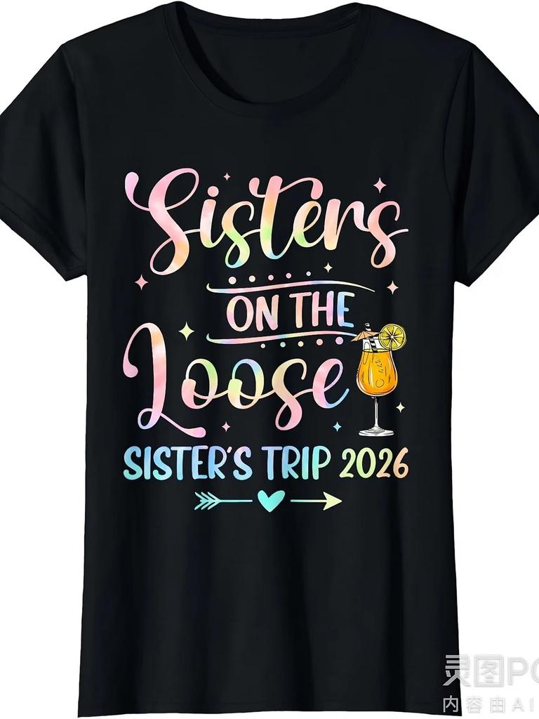 Sisters On The Loose Sisters Trip 2026 Tie Dye Weekend Trip T-Shirt | Same style