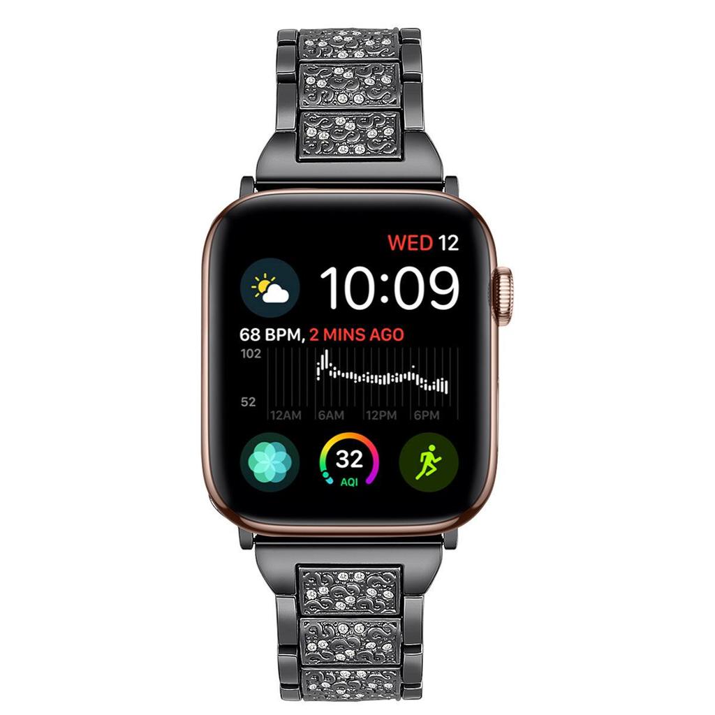 YurKem Λουράκι με Διαμάντια Bling Για Λουράκι Applen Watch 49mm 40mm 45mm 44mm 41mm 42mm 38mm Μεταλλική Ζώνη Για I-watch Series 8 7 SE 6 5 4 Γυναικείο Βραχιόλι