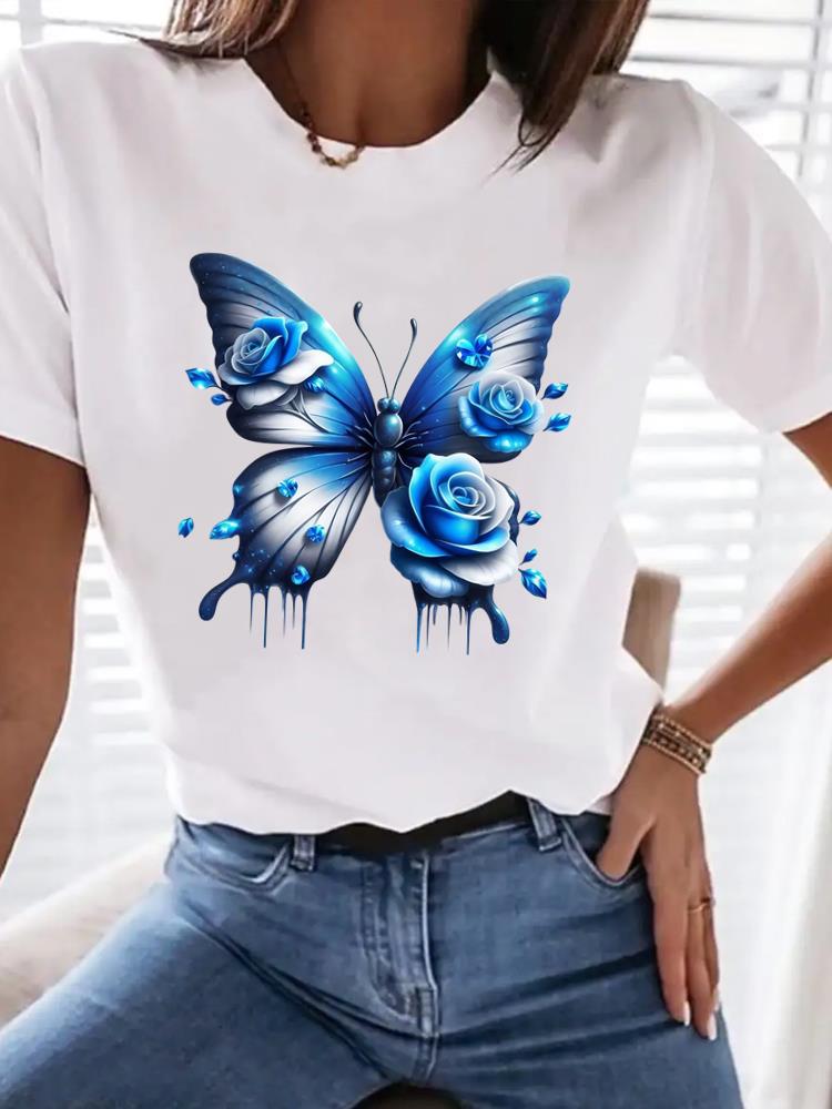 (Asian Size) Tee Top 90s sweet plant trend T Shirt Woman Print Fashion Female Short Sleeve Women Clothing Graphic T-shirts