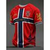 Nordik Viking Retro Stil 2026 Norveç Taraftar Forması Günlük Futbol Kısa Kollu erkekler için Nefes Alabilen Hızlı Kuruyan Yumuşak