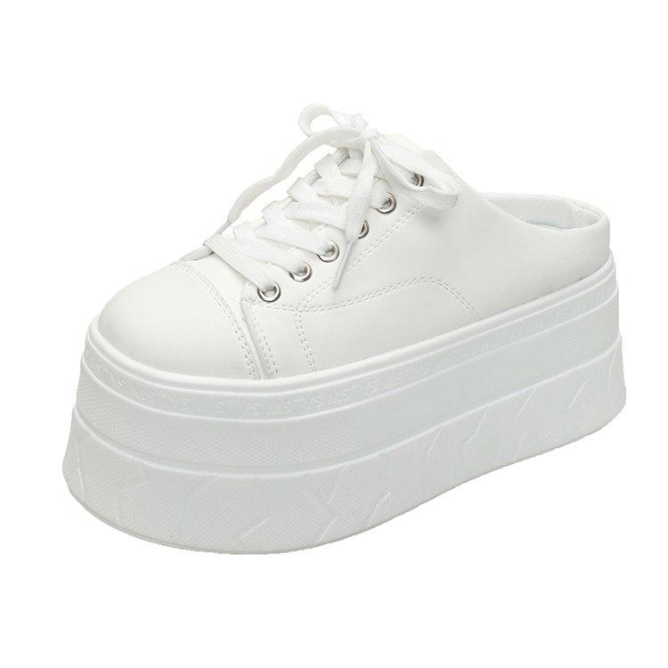 Fashion Baotou Sneakers Half Slipper Women Spring Summer Shoes Casual Slip on Thick Bottom Fashion Casual Lazy Women Vulcanize Shoes