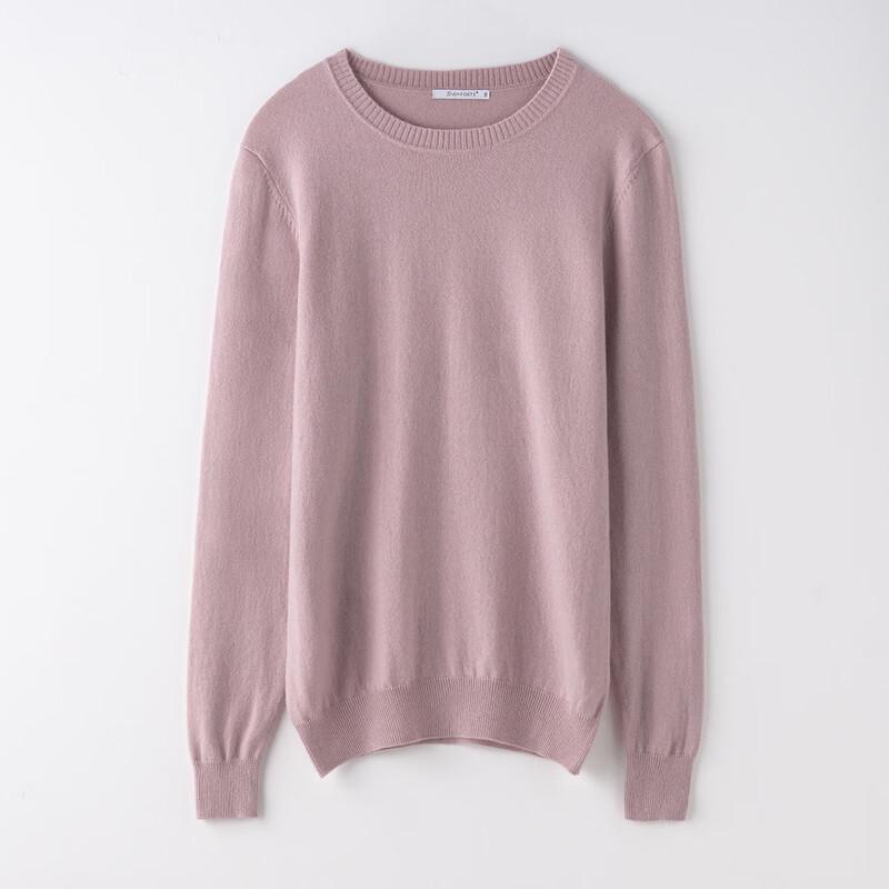 Men's Round Neck 100% Cashmere Long Sleeve Knit Sweater