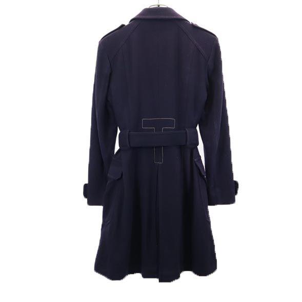 VETEMENTS CLASSIQUES wool blend trench coat 36 Navy Women Used