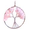 Large Rose Quartz Tree of Life Medallion Pendant + Chain