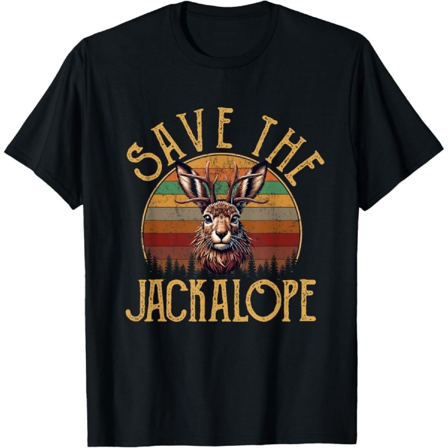 Save The Jackalope, Vintage Retro Camping Lover Jackalope T-Shirt S
