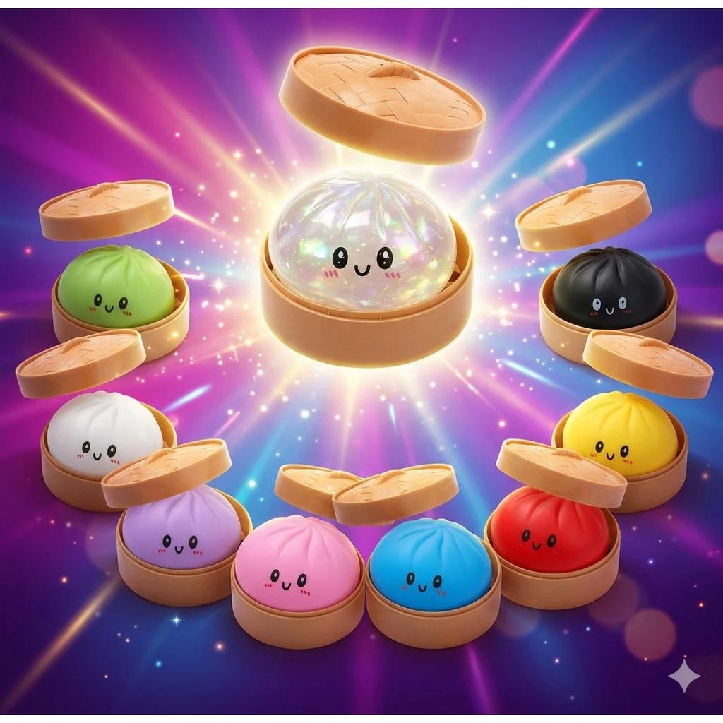 Dumpling Squishy Mystery Box – Stress Relief Toy, Soft & Squeezable, Random Styles, Creative Gift for Kids & Adults