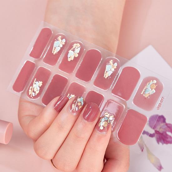 1 Set Nail Sticker Removable Ultra-Thin Non-Irritation Bubble Free Exquisite Pattern Decorative Resin Ink Nail Sticker