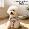Breathable Dog Four Legged Clothes Elastic Cat Pajamas Colorful Striped Dog Jumpsuits  Cats Dogs