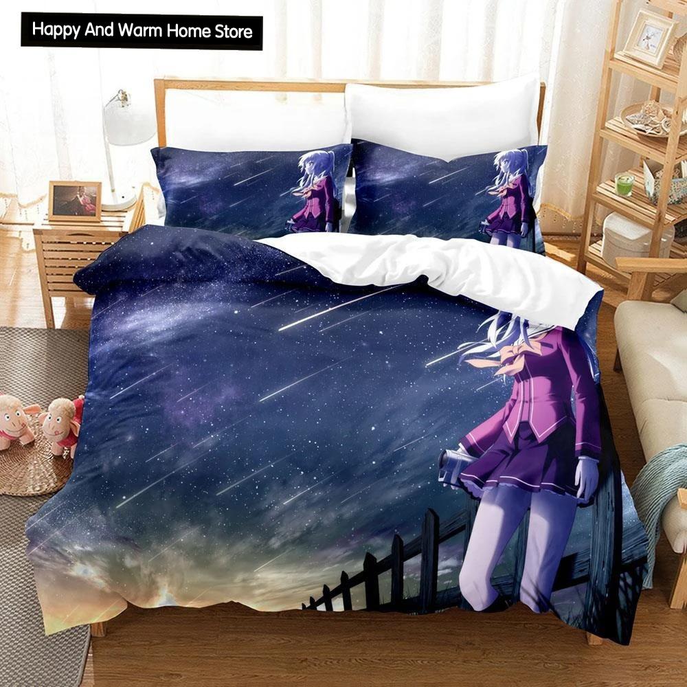 New 3D Print Anime Kawaii Girls Charlotte Bedding Set Single Twin Full Queen King Size Bed Set Adult Boy Bedroom Duvetcover Sets