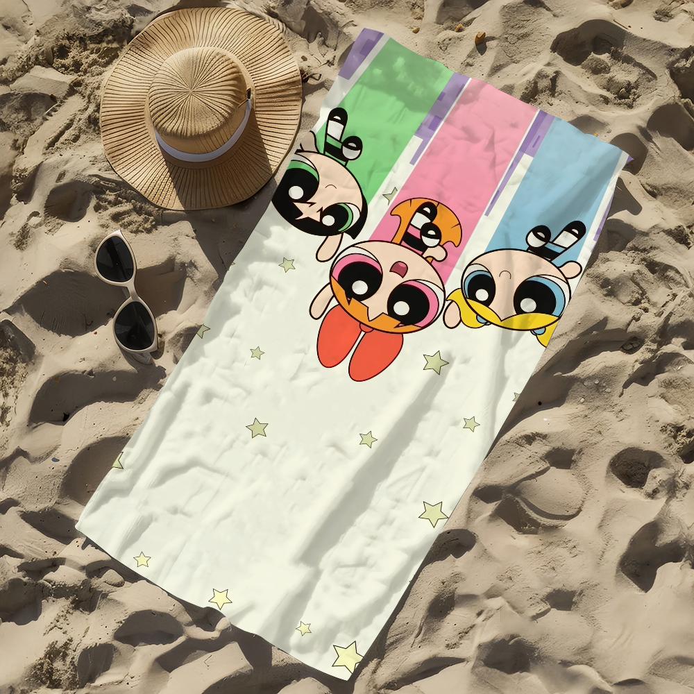 The P-power-puff G-girls Cartoon Towel Beach Quick Dry Soft Pool Towels Gift for Travel Gym Shower Camping Sports