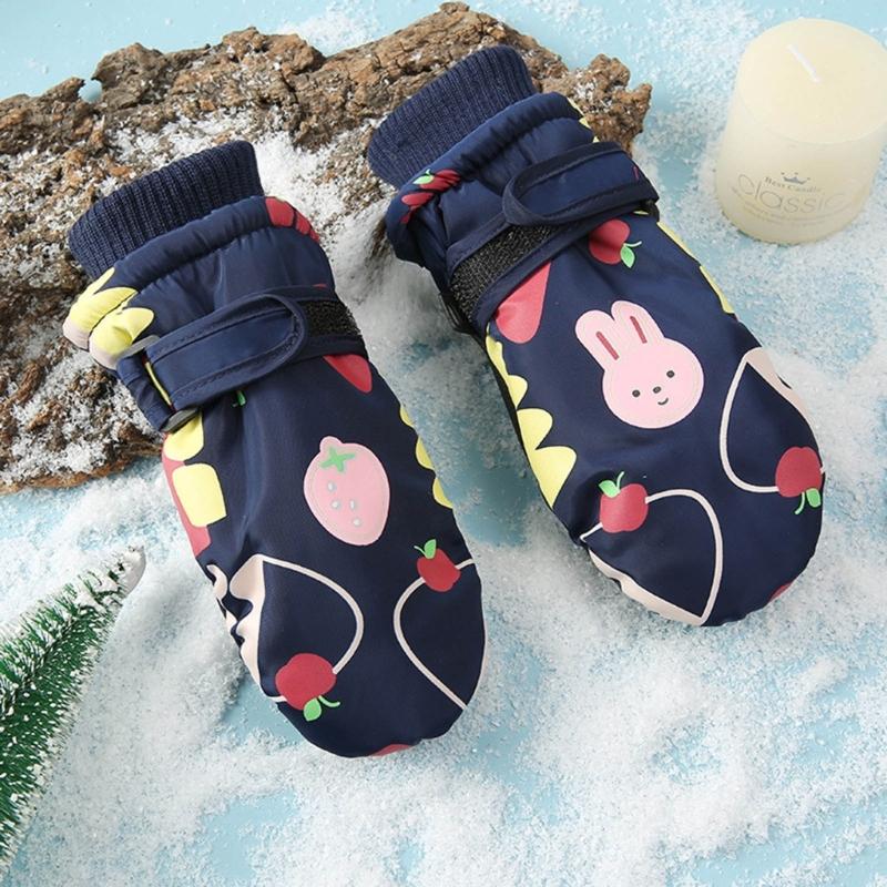 Thickened Winter Gloves Anti Slip Snow Gloves Unisex Warm Mittens Outdoor Skiing Skating Hiking Essential for Children