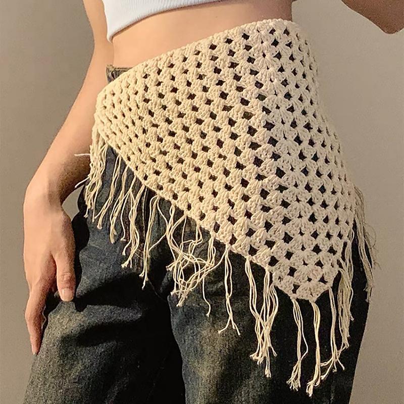 Neues Vintage Hohlstrick Dreieck Kopftuch für Damen Sommer Gestricktes Reise Stirnband Haartuch Foto Requisiten Mädchen Haar Accessoires