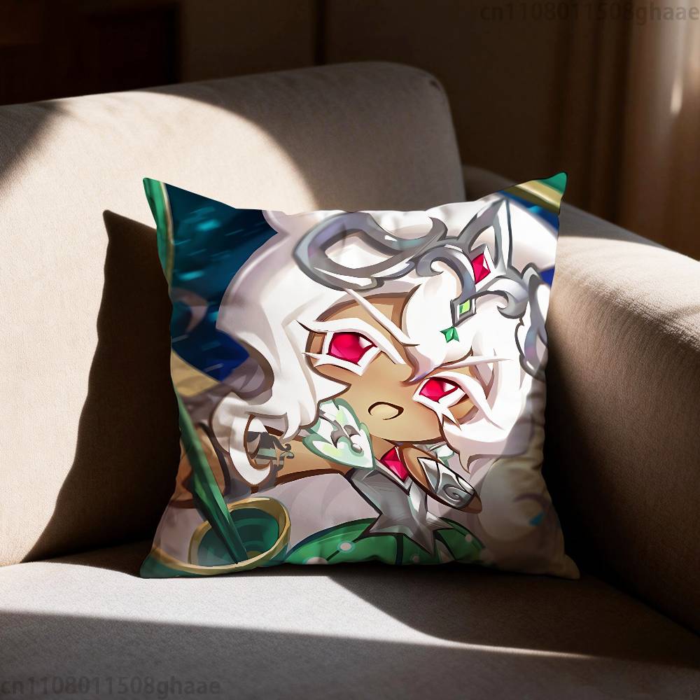Run Kingdom White lily CCookie Pillow Case Antidustmite Pillowcase Invisible zipper silky short plush Sofa cushion cover