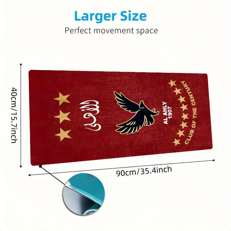 Al Ahly SC Mouse Pad, Large Gaming Desk Mat, Non-slip XXL Mousepad for Laptop & Tablet, Mini PC Playmat with Stitched Edges
