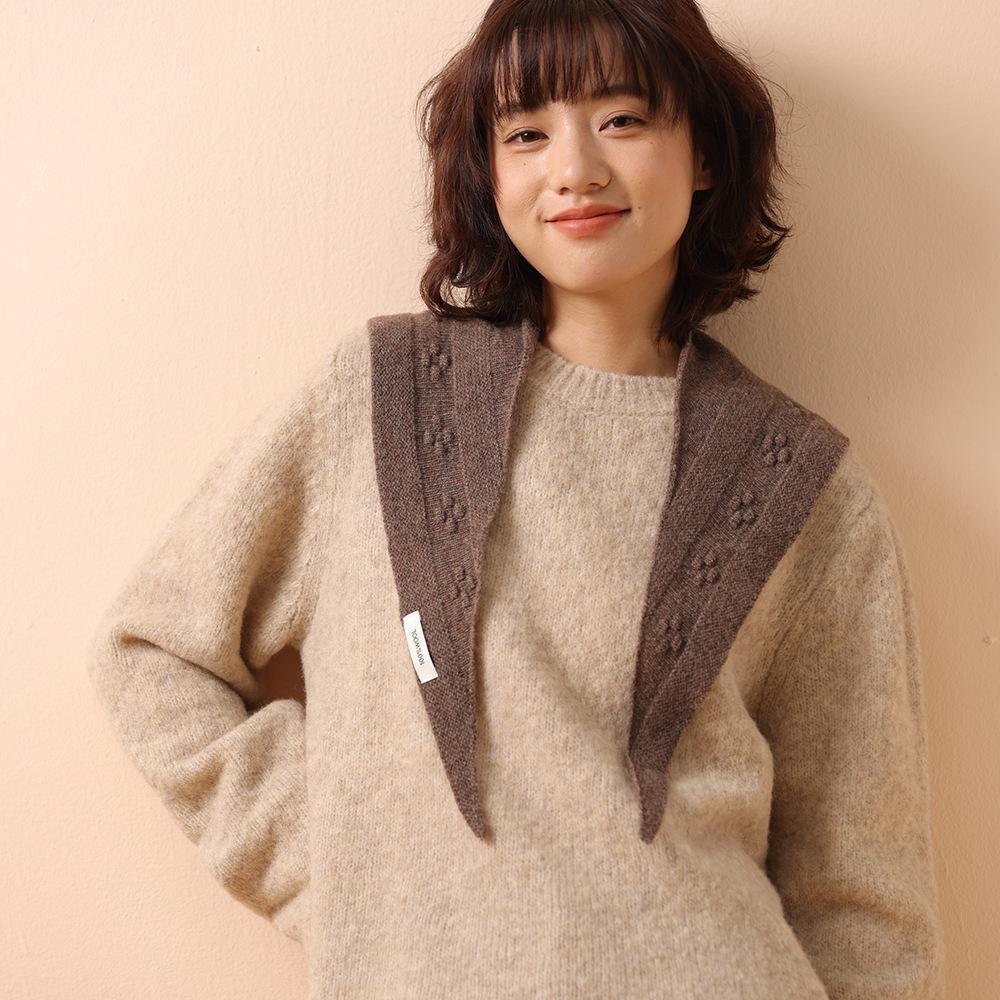 Korean White Ankara Red Shawl 111% Pure Wool Knitted Shawl Triangle Shawl Shawl Neck Scarf